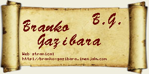 Branko Gazibara vizit kartica